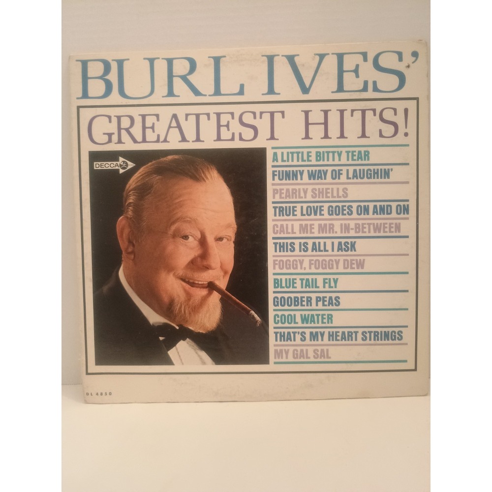 Burl Ives Greatest Hits by Decca Records, 1967 Release 33rpm VINYL LP Record